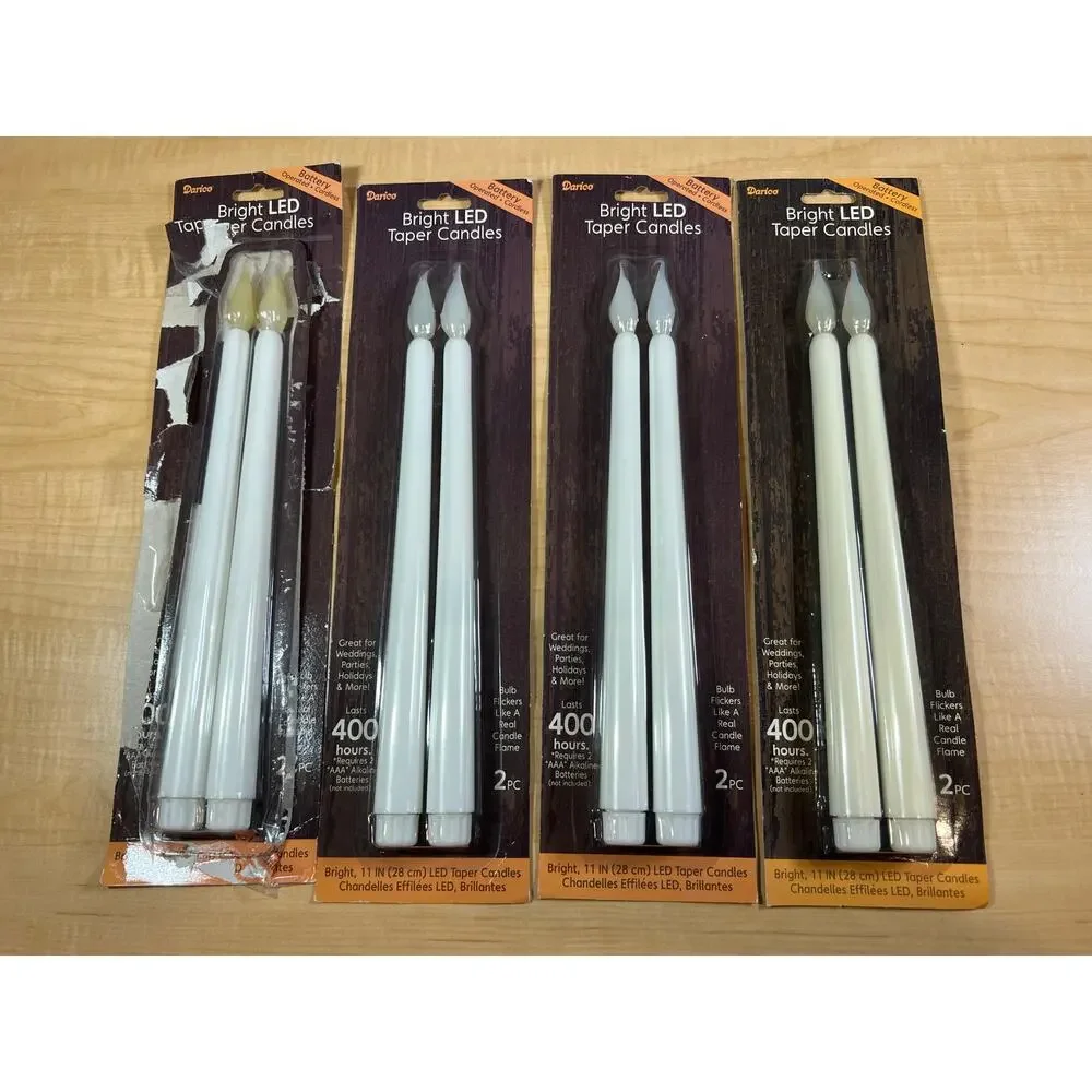 4‎ Packs Of LED Flameless Taper Candles Battery Operated 8 Candles In All